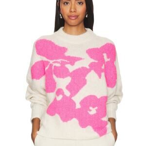 ESSENTIEL ANTWERP Garcon Jacquard Knitted Pullover Sweater Pink White Small S